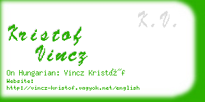 kristof vincz business card